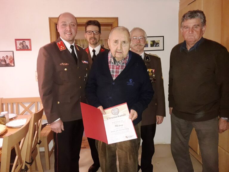 14.03.2018 Überreichung der 70 jährigen Ehrenurkunde!